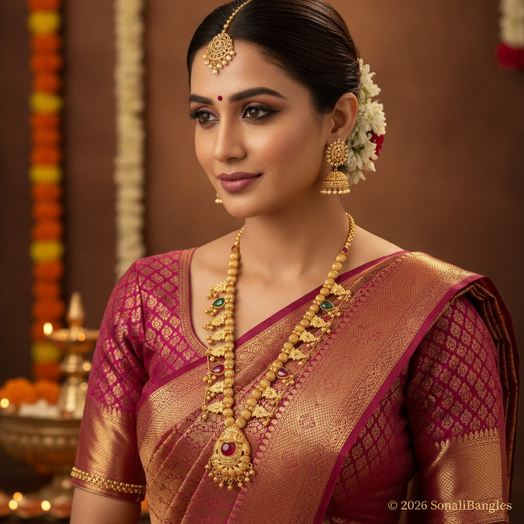 Royal 1-Gram Gold Emerald Green Jhumka Earrings (Code #7218)